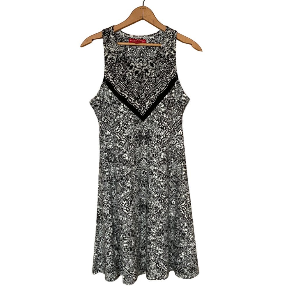 Krimson Klover Sleeveless Dress Paisley Black White Size \ Medium M